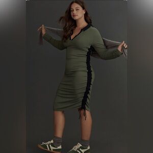 Daily Practice by Anthropologie Long-Sleeve Colorblock Polo midi dress  NWT